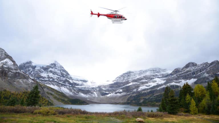 Helicopter Flight Above Banff