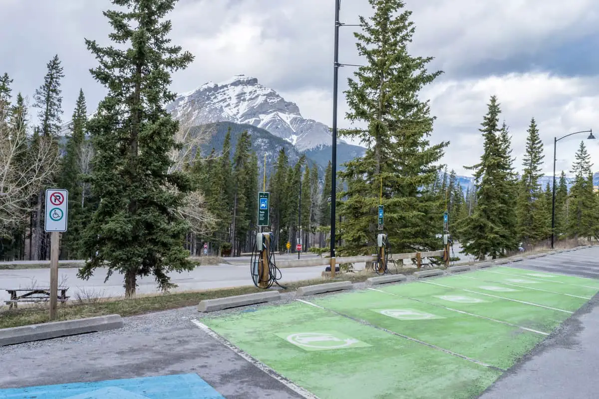 EV Charging Station in the Town of Banff, Alberta, Canada