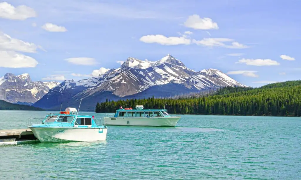 Boat tour on Lake Minnewanka in Banff National Park
