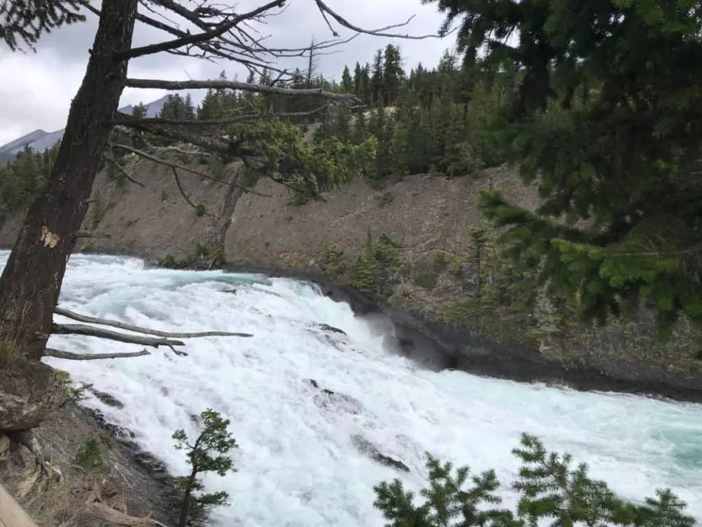 The Bow Falls near the town of Banff.