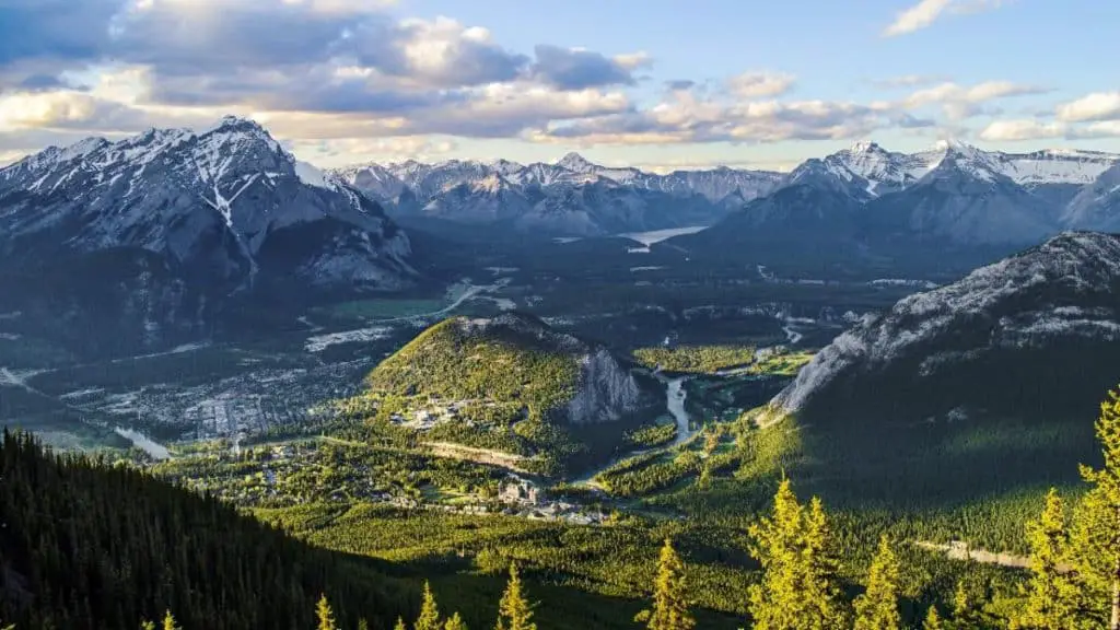 The town of Banff seen from Sulphur Mountain.