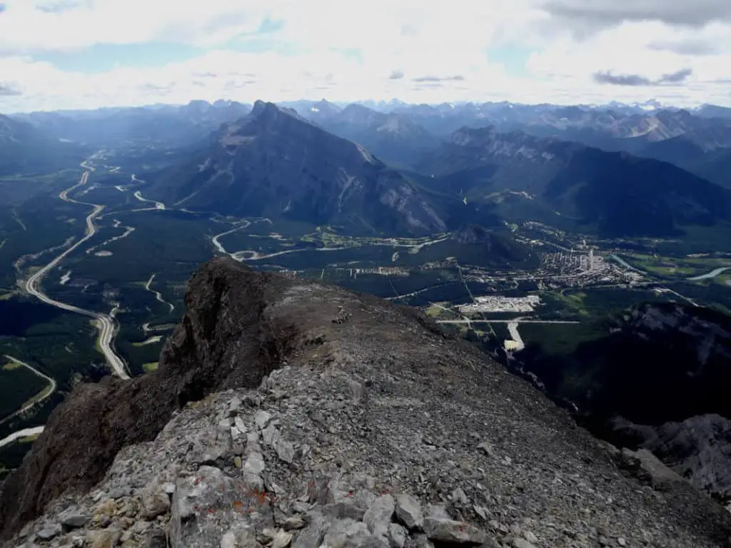 The summit of Cascade Mountain in Banff provides amazing vistas of the Bow Valley.