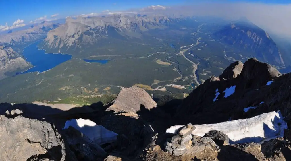 View from Cascade Mountain over the Bow Valley in Banff