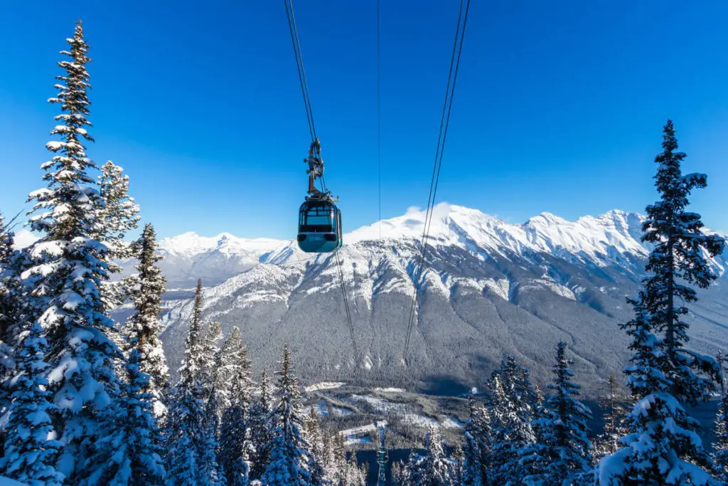 The Banff Gondola is open year-round, even in the middle of winter