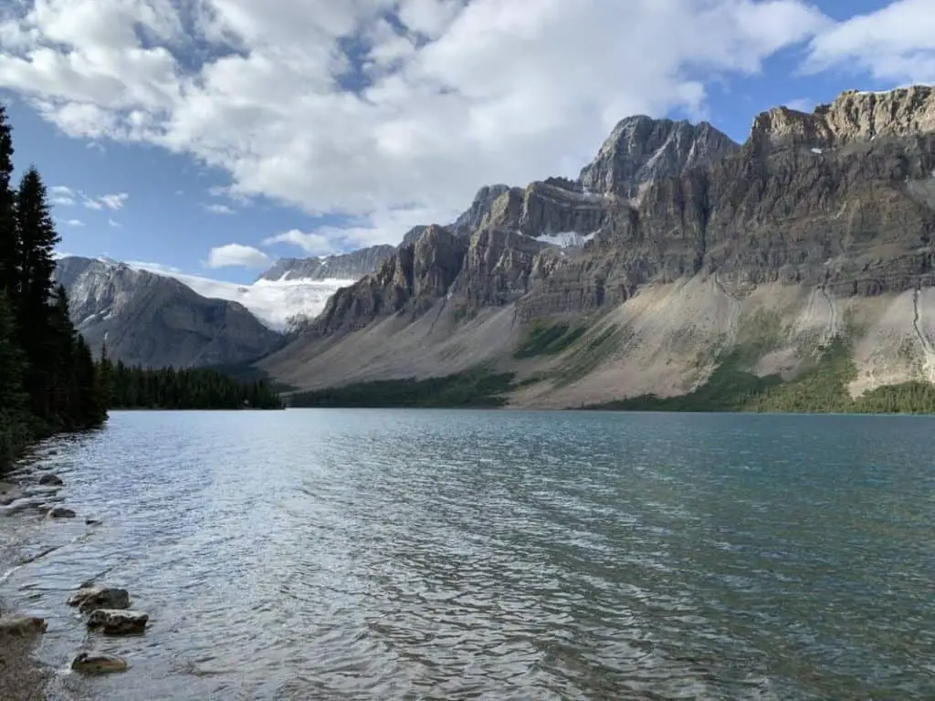 Impressive Bow Lake near the Icefields Parkway in Banff National Park