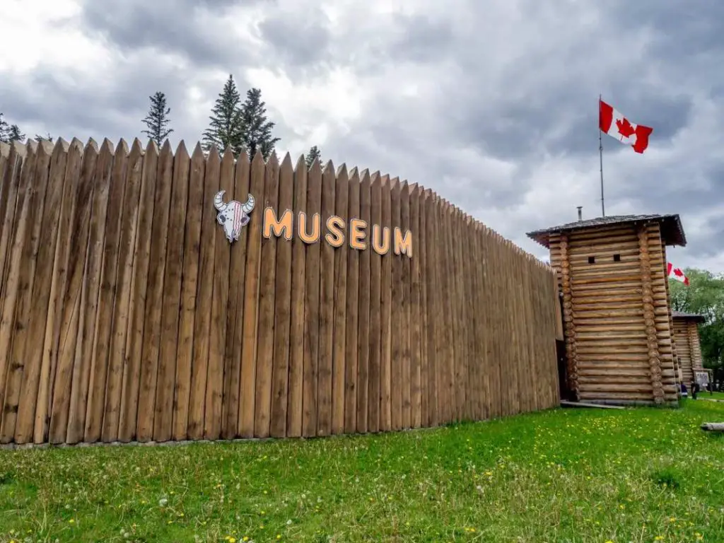 The high, wooden exterior of the Buffalo Nation Luxton Museum in Banff