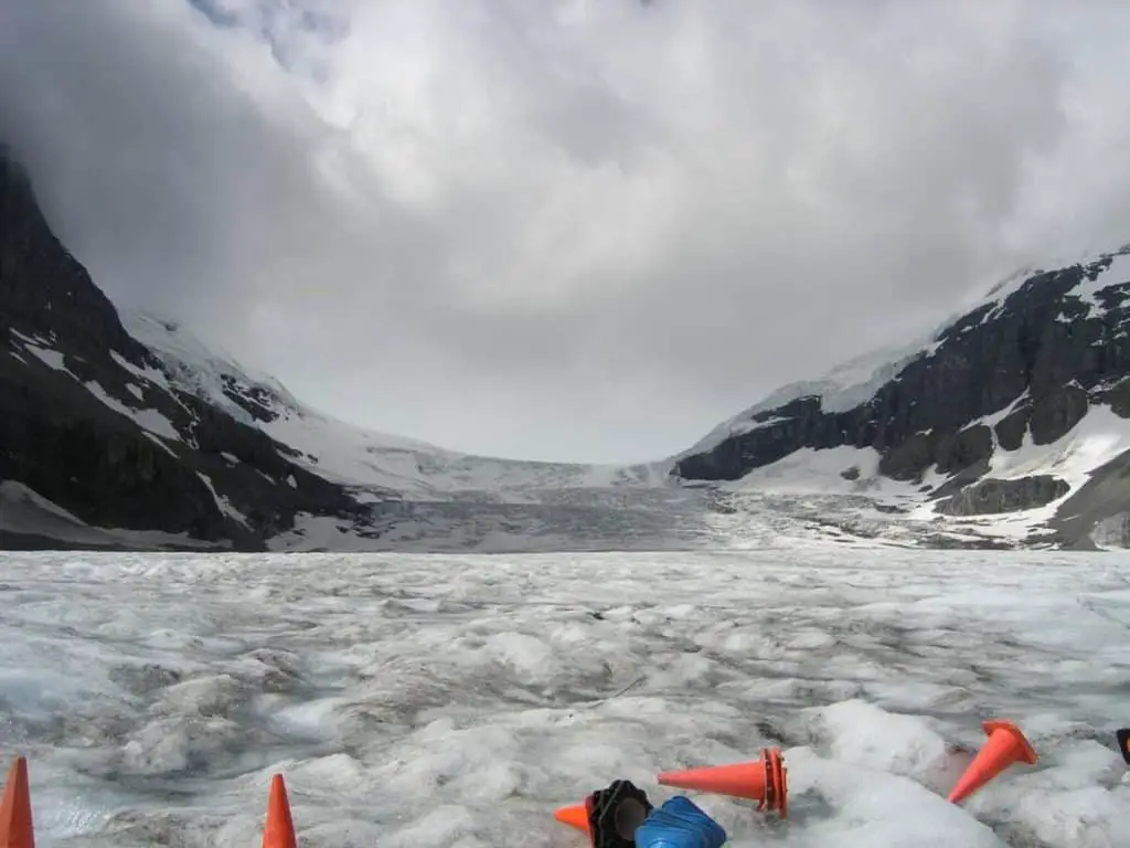The Athabasca Glacier at the Columbia Icefield in Jasper National Park