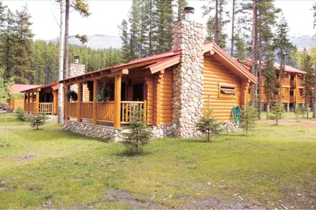 The premises of the Baker Creek Lodge in Lake Louise, where the lodges are situated amongst pine trees