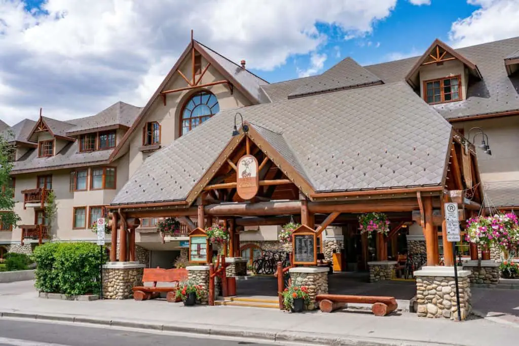 The exterior of the Caribou Lodge and Spa on Banff Avenue in Banff