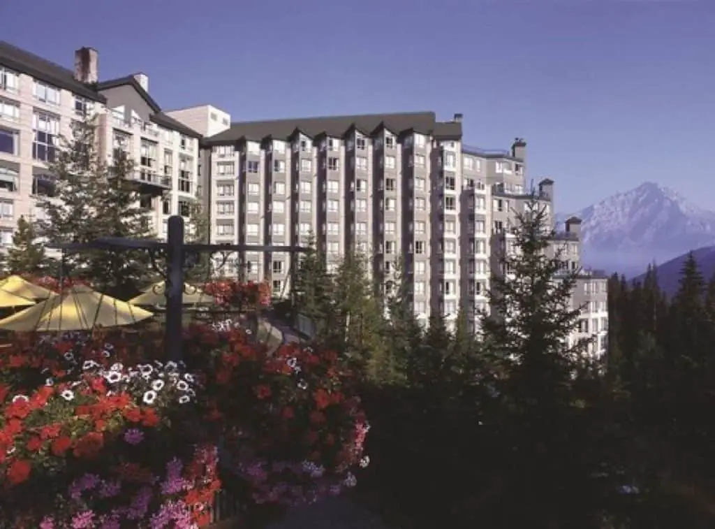The exterior of the Rimrock Resort Hotel on the flanks of Sulphur Mountain in Banff