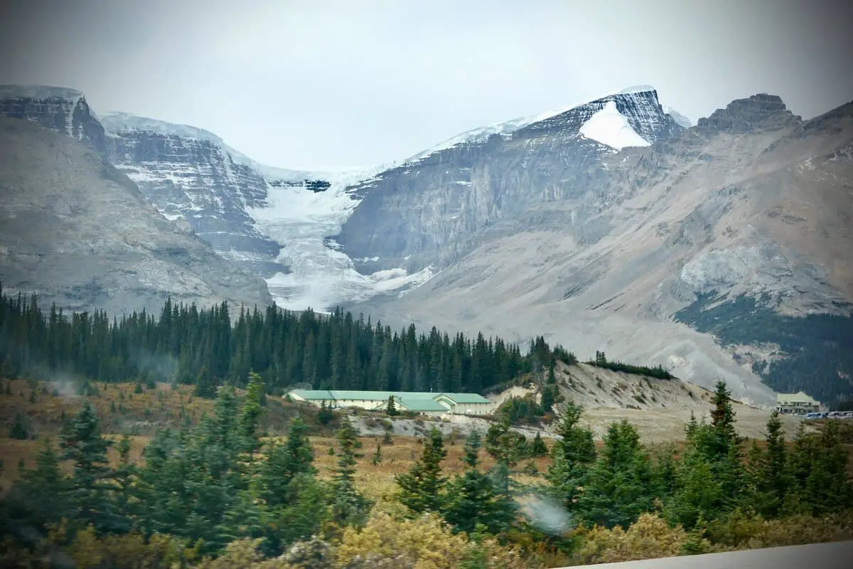 The Athabasca Glacier at the Columbia Icefield seen from the Icefields Parkway