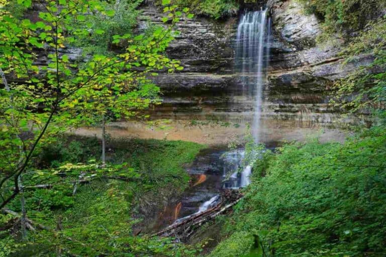 The Munising Falls at Pictured Rocks National Lakeshore.