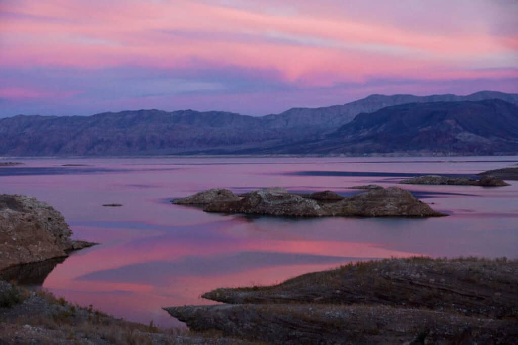 Lake Mead near the Arizona and Colorado border.