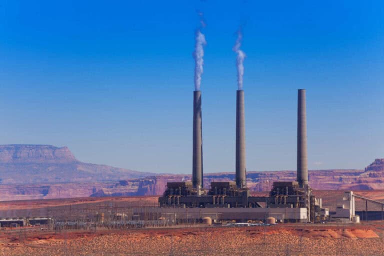 The Navajo Generating Station, northeast of Grand Canyon National Park, near Page, Arizona.