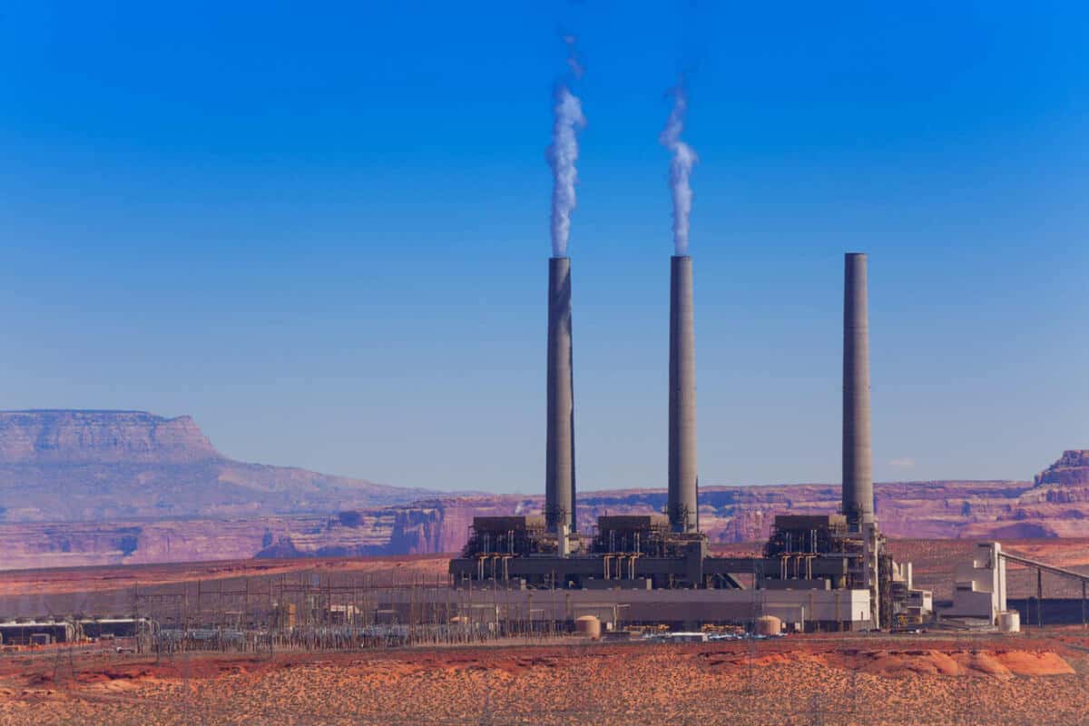 The Navajo Generating Station, northeast of Grand Canyon National Park, near Page, Arizona.